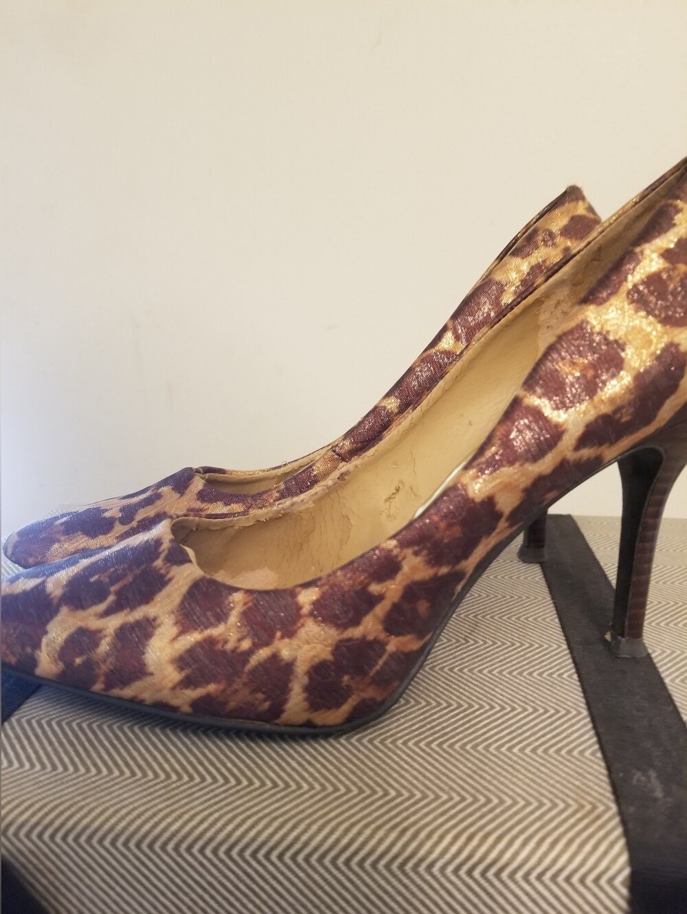 Nine West Leopard-Print Pointed Toe Heels in Brown and Tan